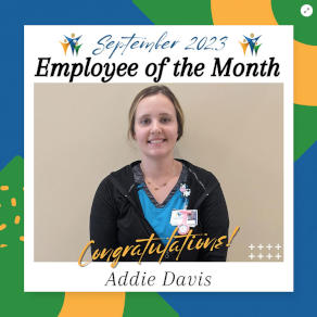 Employee of the month. Congrats Addie Davis